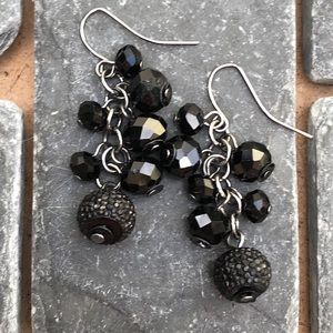 Black crystal earrings